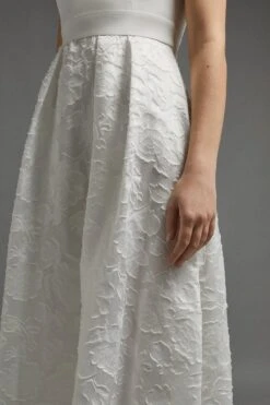 Coast Bardot Neck Embroidered Midi Dress -Simply Feminine Shop bcc00511 ivory xl 5