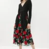 Coast Embroidered Mesh Skirt Midi Dress 1 Coast Embroidered Mesh Skirt Midi Dress -Simply Feminine Shop bcc00519 black xl