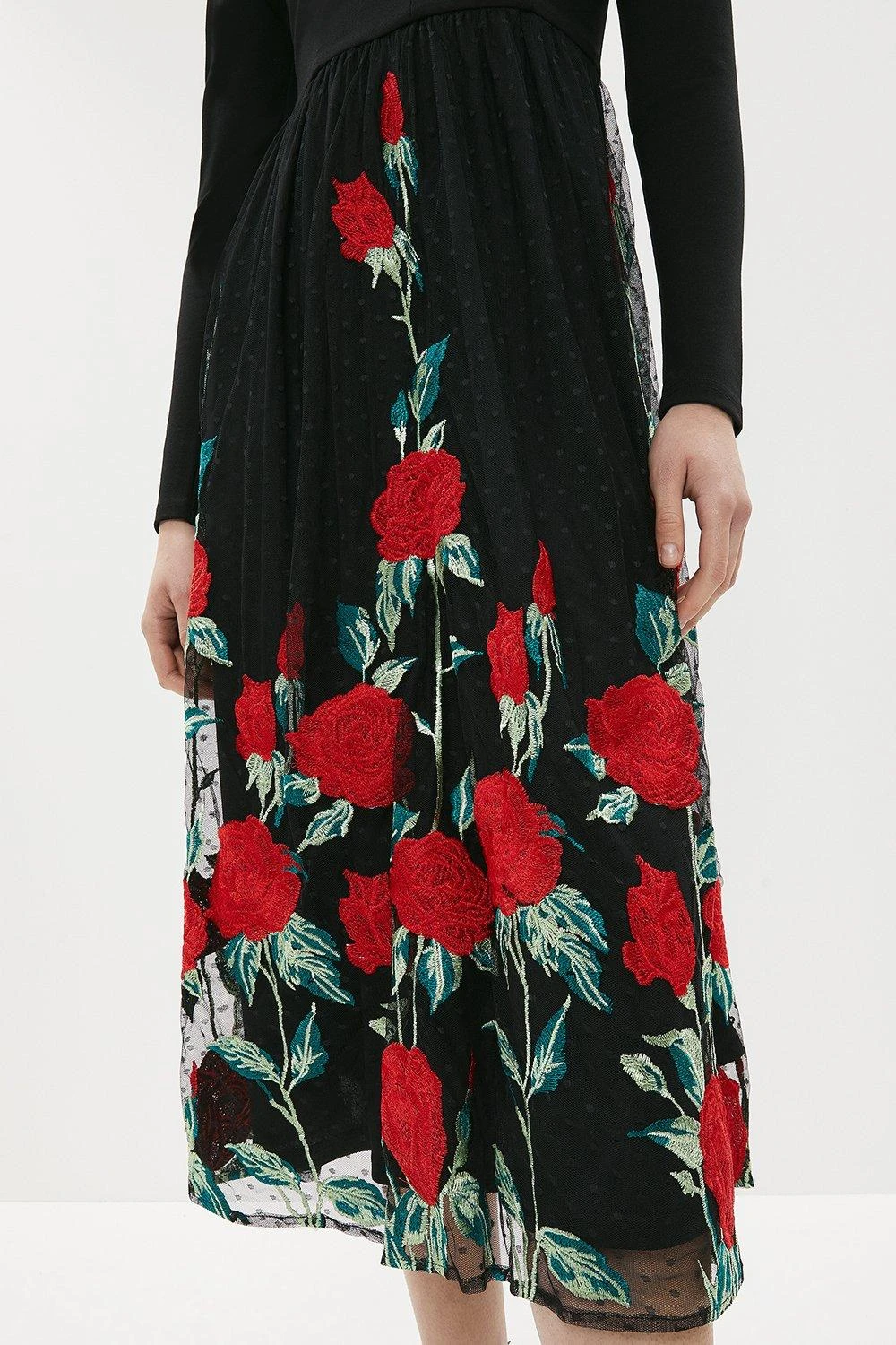 Coast Embroidered Mesh Skirt Midi Dress 4 Coast Embroidered Mesh Skirt Midi Dress - Image 2