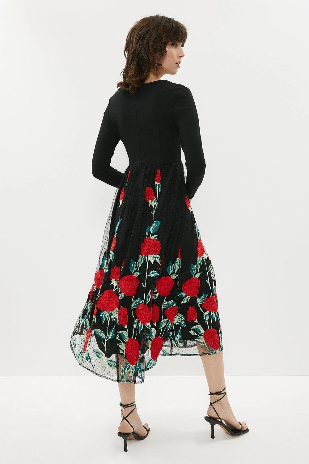 Coast Embroidered Mesh Skirt Midi Dress 5 Coast Embroidered Mesh Skirt Midi Dress - Image 3