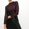 Coast Sequin High Neck Long Sleeve Top 2 Coast Sequin High Neck Long Sleeve Top -Simply Feminine Shop bcc00557 berry xl