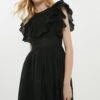 Coast Ruffle Detail Embroidered Mini Dress -Simply Feminine Shop bcc00590 black xl