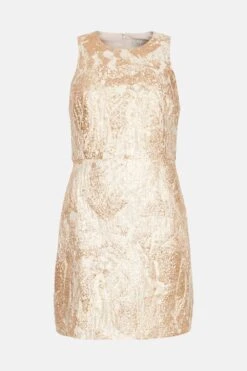 Coast Jacquard Mini Swing Dress -Simply Feminine Shop bcc00763 gold xl 3