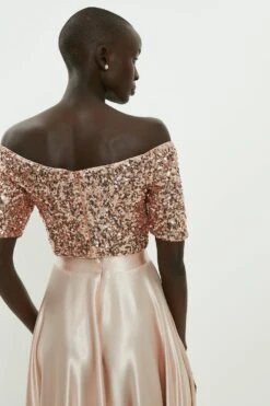 Coast Sequin Bardot Top -Simply Feminine Shop bcc00862 blush xl 2