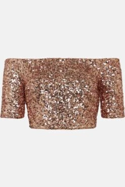 Coast Sequin Bardot Top -Simply Feminine Shop bcc00862 blush xl 3
