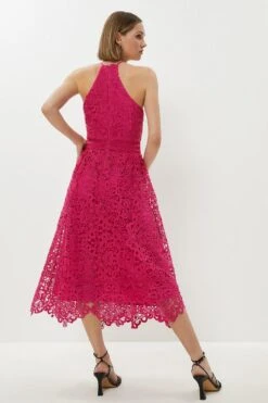 Coast Petite Lace Halter Neck Midi Dress -Simply Feminine Shop bcc00905 hot20pink xl 2