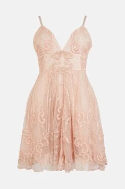 Coast Premium Beaded Fit And Flare Mini Dress 9 Coast Premium Beaded Fit And Flare Mini Dress -Simply Feminine Shop bcc00966 blush xl 3