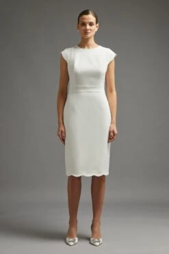 Coast Scallop Hem Pencil Midi Dress