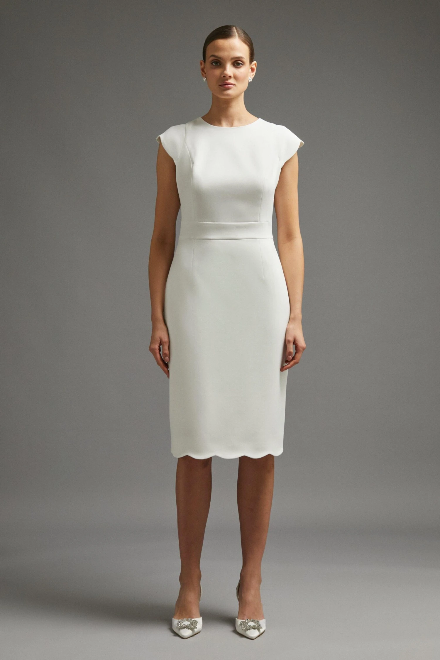 Coast Scallop Hem Pencil Midi Dress 3 Coast Scallop Hem Pencil Midi Dress