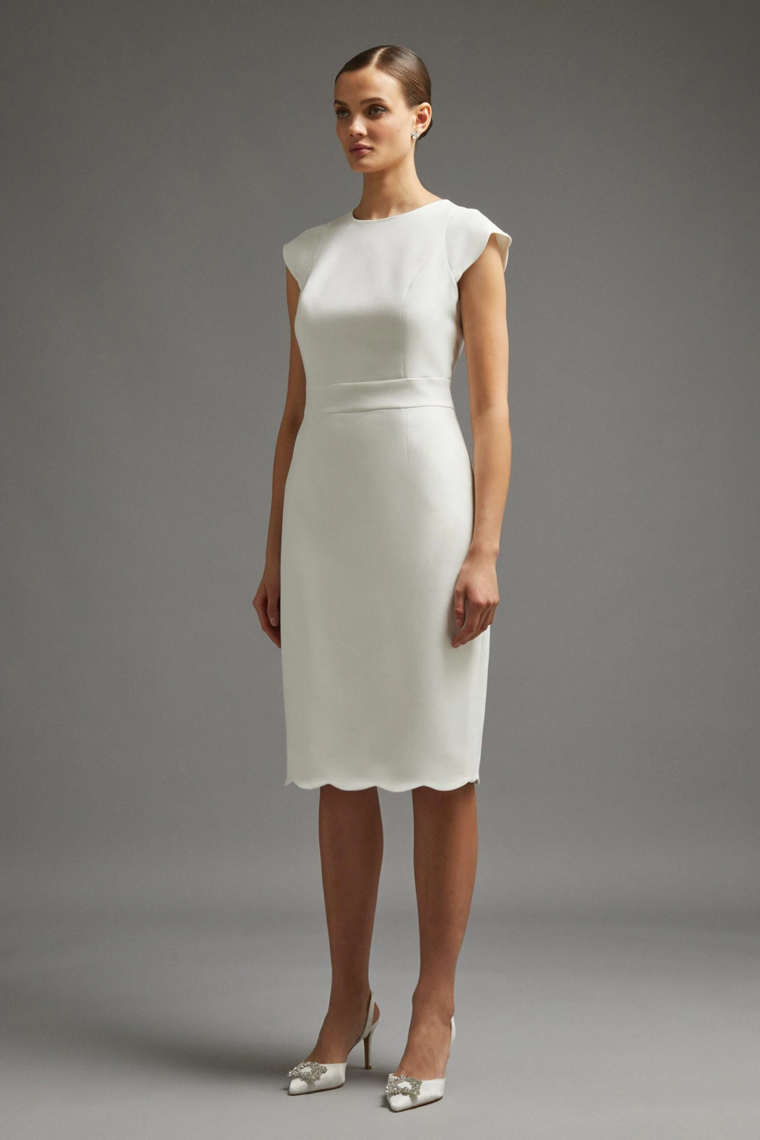 Coast Scallop Hem Pencil Midi Dress 4 Coast Scallop Hem Pencil Midi Dress - Image 2