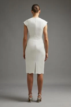 Coast Scallop Hem Pencil Midi Dress 9 Coast Scallop Hem Pencil Midi Dress -Simply Feminine Shop bcc01024 ivory xl 2