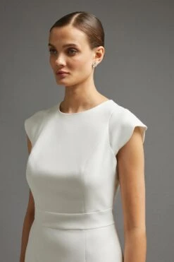 Coast Scallop Hem Pencil Midi Dress 11 Coast Scallop Hem Pencil Midi Dress -Simply Feminine Shop bcc01024 ivory xl 5