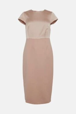 Coast Premium Satin Bodice Cap Sleeve Pencil Dress -Simply Feminine Shop bcc01035 blush xl 3