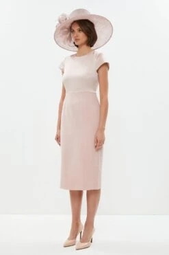 Coast Premium Satin Bodice Cap Sleeve Pencil Dress -Simply Feminine Shop bcc01035 blush xl 4