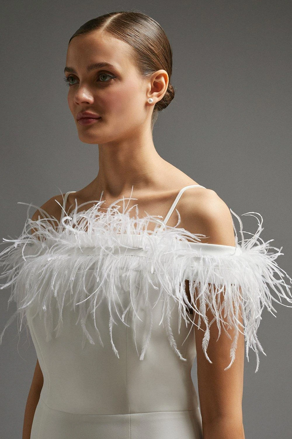 Coast Feather Trim Bardot Mini Dress 9 Coast Feather Trim Bardot Mini Dress - Image 7