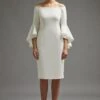 Coast Ruffle Sleeve Column Dress -Simply Feminine Shop bcc01127 ivory xl