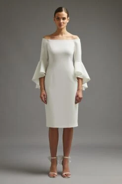 Coast Ruffle Sleeve Column Dress