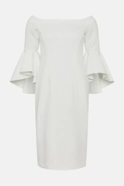 Coast Ruffle Sleeve Column Dress 10 Coast Ruffle Sleeve Column Dress -Simply Feminine Shop bcc01127 ivory xl 3