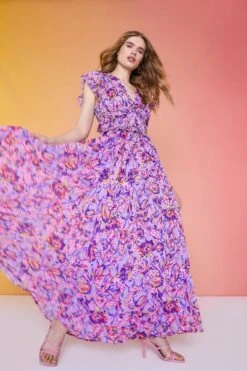 Coast Alexandra Farmer Mega Pleat V Neck Dress