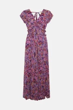 Coast Alexandra Farmer Mega Pleat V Neck Dress 10 Coast Alexandra Farmer Mega Pleat V Neck Dress -Simply Feminine Shop bcc01278 purple xl 3