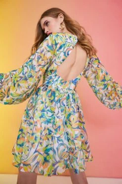 Coast Alexandra Farmer Metallic Thread Twist Dress -Simply Feminine Shop bcc01282 multi xl 2