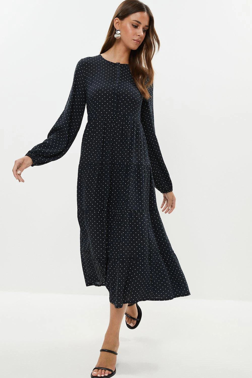 Coast Skinny Sleeve Tiered Skirt Midaxi Dress 3 Coast Skinny Sleeve Tiered Skirt Midaxi Dress