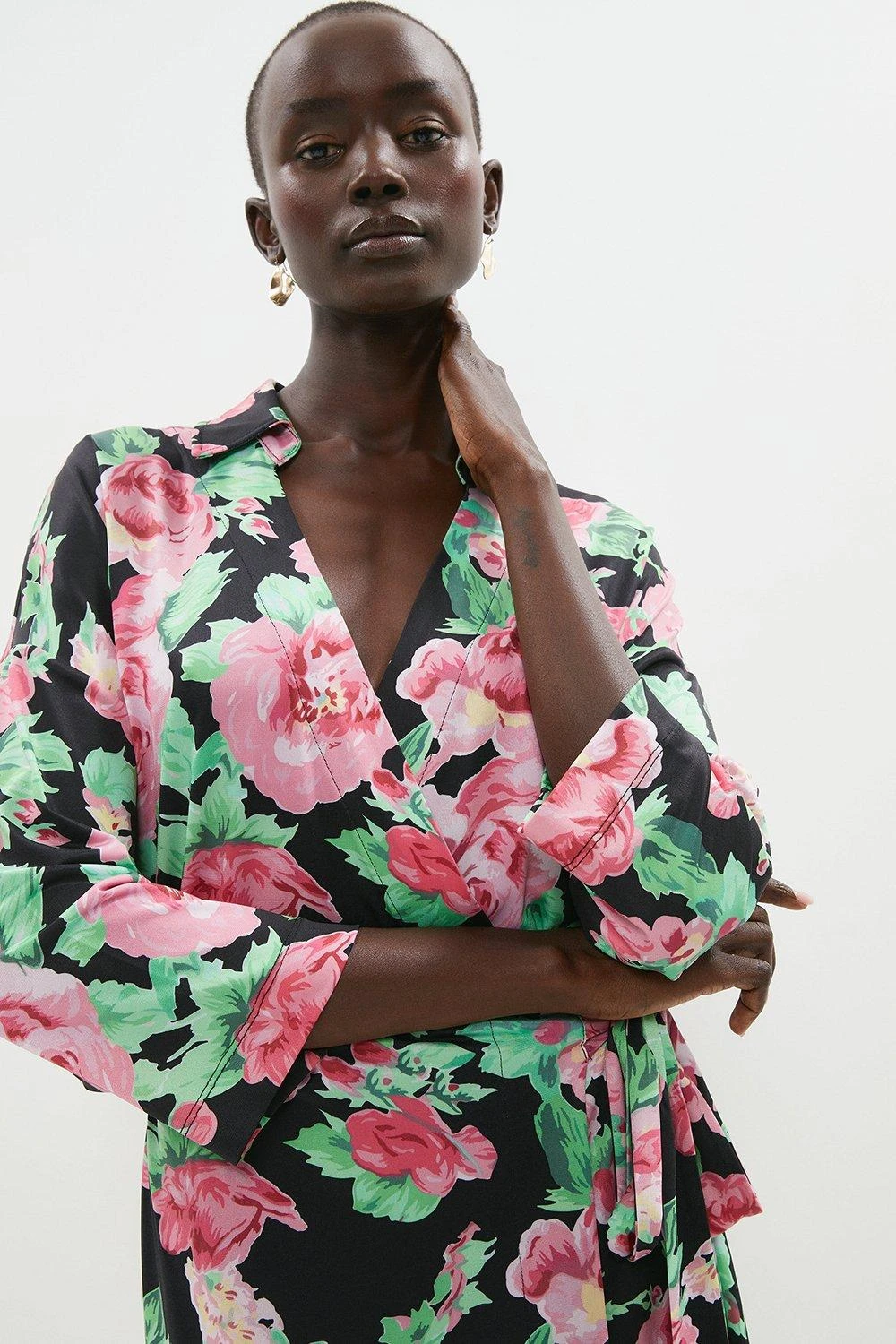 Coast Printed Tie Detail Bodycon Midi Dress 3 Coast Printed Tie Detail Bodycon Midi Dress