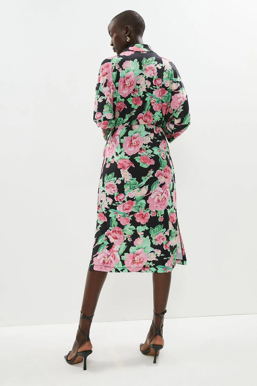 Coast Printed Tie Detail Bodycon Midi Dress 5 Coast Printed Tie Detail Bodycon Midi Dress - Image 3