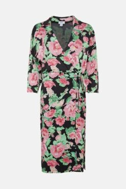 Coast Printed Tie Detail Bodycon Midi Dress 9 Coast Printed Tie Detail Bodycon Midi Dress -Simply Feminine Shop bcc01309 black xl 3