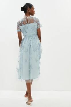 Coast 3d Embroidered Butterfly Mesh Midi Dress -Simply Feminine Shop bcc01346 cornflower20blue xl 2