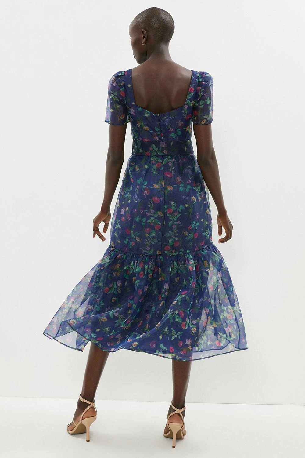 Coast Printed Square Neck Organza Dress 5 Coast Printed Square Neck Organza Dress - Image 3