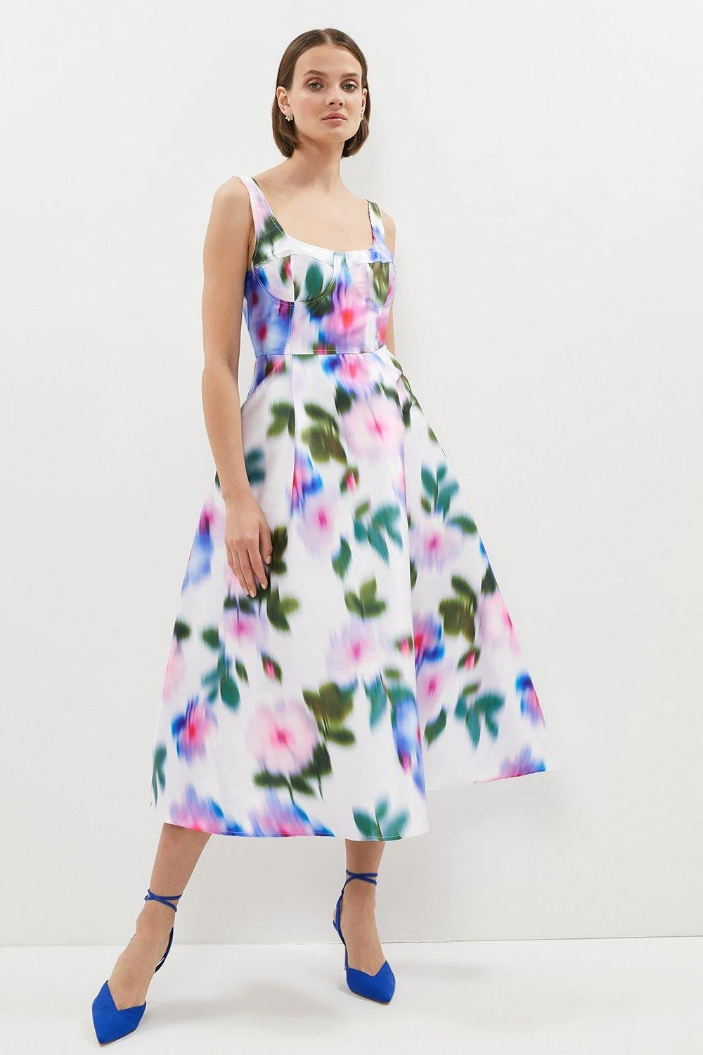 Coast Printed Fitted Bodice Full Midi Dress 3 Coast Printed Fitted Bodice Full Midi Dress