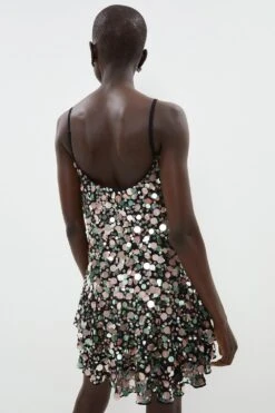 Coast Iridescent All Over Sequin Tiered Hem Dress -Simply Feminine Shop bcc01399 multi xl 2