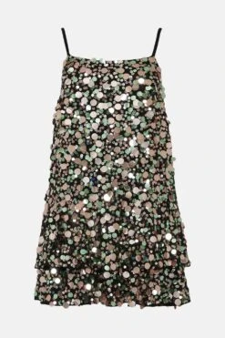 Coast Iridescent All Over Sequin Tiered Hem Dress -Simply Feminine Shop bcc01399 multi xl 3