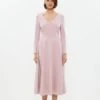 Coast V Neck Full Skirt Midi Dress -Simply Feminine Shop bcc01474 blush xl
