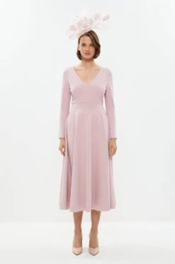 Coast V Neck Full Skirt Midi Dress