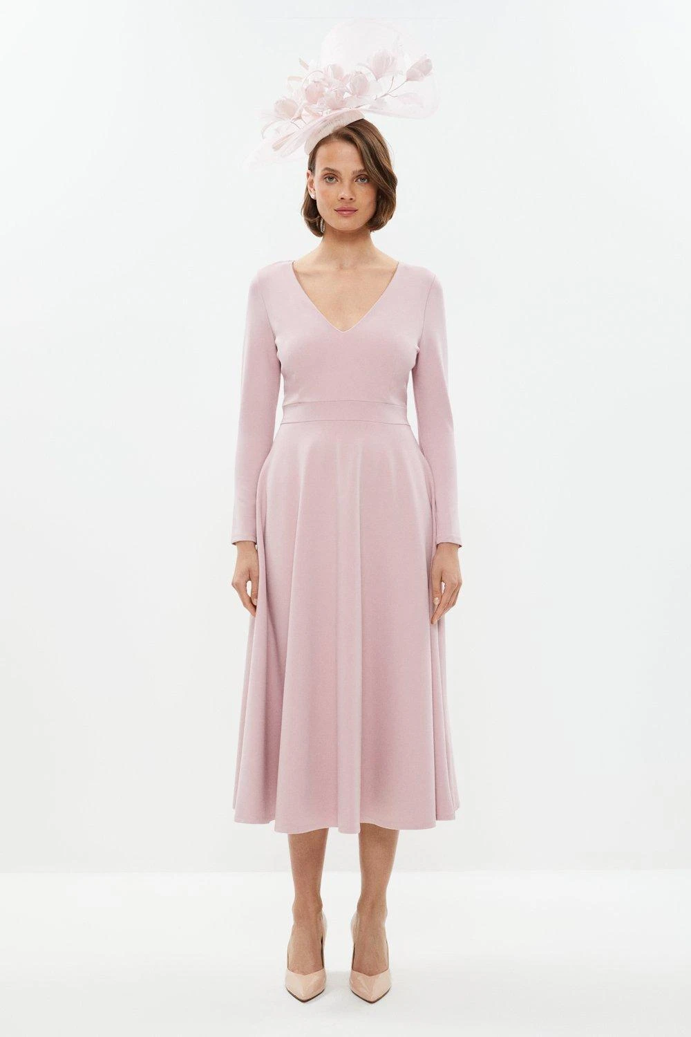 Coast V Neck Full Skirt Midi Dress 3 Coast V Neck Full Skirt Midi Dress