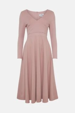 Coast V Neck Full Skirt Midi Dress 10 Coast V Neck Full Skirt Midi Dress -Simply Feminine Shop bcc01474 blush xl 3