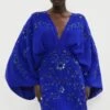 Coast All Over Beaded V Neck Kimono Mini Dress -Simply Feminine Shop bcc01477 cobalt xl