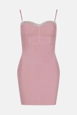 Coast Gem Neckline Bandage Mini Dress -Simply Feminine Shop bcc01576 rose xl 3