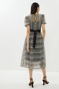 Coast Multicolour Floral Puff Sleeve Midi Dress -Simply Feminine Shop bcc01623 multi xl 2