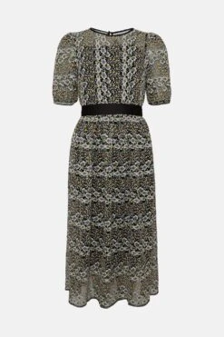 Coast Multicolour Floral Puff Sleeve Midi Dress -Simply Feminine Shop bcc01623 multi xl 3