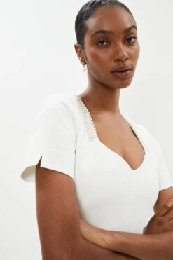 Coast Premium Panelled Full Skirt Embellished Midi Dress -Simply Feminine Shop bcc01702 ivory xl 1