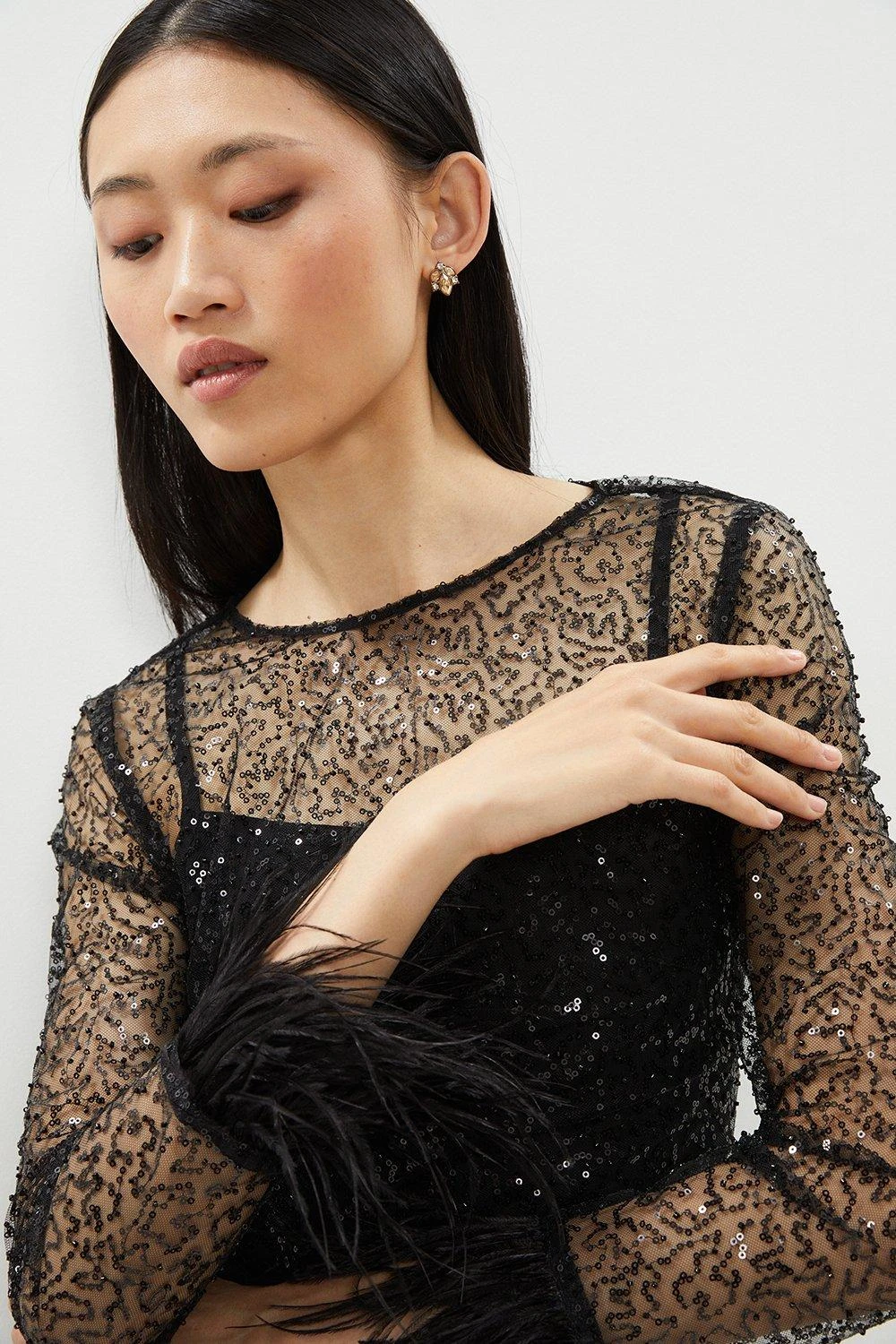 Coast Feather Cuff Sequin Top 4 Coast Feather Cuff Sequin Top - Image 2