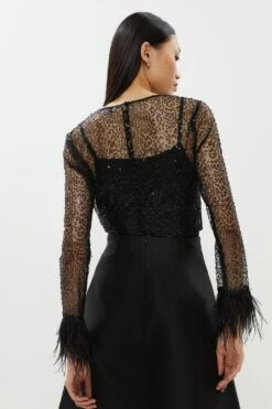 Coast Feather Cuff Sequin Top 8 Coast Feather Cuff Sequin Top -Simply Feminine Shop bcc01733 black xl 2