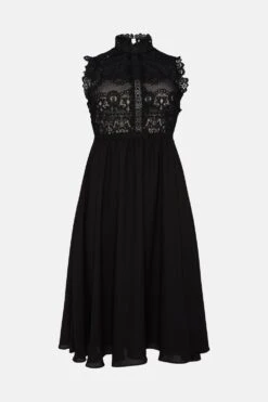 Coast Plus Size Lace Bodice Double Georgette Midi Dress 9 Coast Plus Size Lace Bodice Double Georgette Midi Dress -Simply Feminine Shop bcc01761 black xl 3