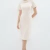 Coast Premium Embellished Roll Collar Pencil Dress -Simply Feminine Shop bcc01789 blush xl