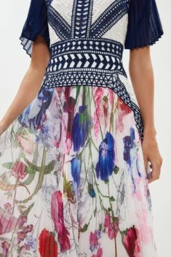 Coast Petite Wild Poppy Trimmed Bodice Midi Dress -Simply Feminine Shop bcc01800 multi xl 1