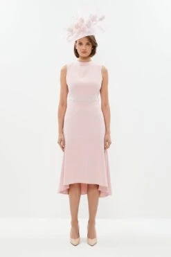 Coast Embellished Waist Flute Hem Midi Dress