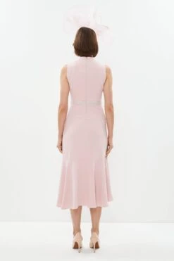 Coast Embellished Waist Flute Hem Midi Dress -Simply Feminine Shop bcc01830 blush xl 2